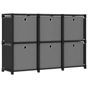 Contenedores de Almacenamiento Cúbicos de Tela Negra y Gris, 100% Poliéster con Estante de Exhibición Mediano de Acero - Product Image 1