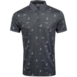เสื้อโปโลแขนสั้นสีน้ำเงินเข้มสำหรับผู้ชาย พิมพ์ลายตัวอักษร สไตล์ลำลอง ทรงปกติ ผ้าฝ้ายทอ ระบายอากาศได้ดี - Product Image 5