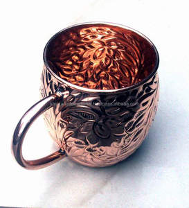 Taza de Cobre Portátil Ecológica Libre de BPA con Decoración Clásica de Latón para Cócteles Moscow Mule, Ginger y Vodka - Product Image 5