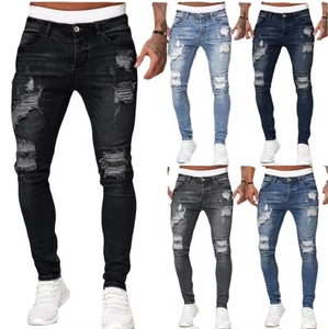 Vente chaude – Prix usine – Vente en gros – Jean déchiré décontracté de style urbain pour homme – Pantalon en denim de haute qualité - Product Image 4