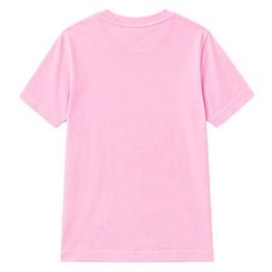 T-shirt rose à manches courtes et col rond pour jeunes avec motif de lettres entrelacées, idéal pour l'école, le quotidien et le streetwear, vêtement confortable - Product Image 2