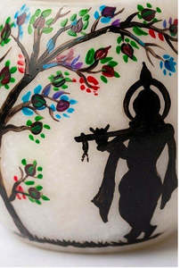 Portavelas Decorativo de Mármol, Redondo, de 4 Pulgadas, Hecho a Mano, con Trabajos de Tallado, para Decoración de Bodas y Festivales - Product Image 4