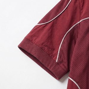 <b>Maroon</b> Mesh Sports Jersey Men Football Soccer Training Shirt & t shirt Breathable Athletic Wear OEM Custom Manufacturer - Product Image 4