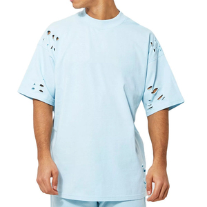 T-shirt pour homme 100% coton, nouvelle conception robuste, pour usage extérieur, coupe ample, imprimé, effet vieilli, tendance, vente en gros - Product Image 1