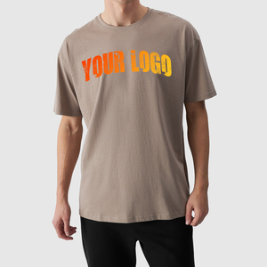 Camiseta de Hombre 100% Algodón al por Mayor, Impresión Digital Personalizada con Logotipo, Talla Grande, 200gsm, Lavado Ácido, Estilo Urbano Ecológico - Product Image 1