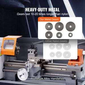 Precision Benchtop <b>Power</b> Metal Lathe Machine 7.87 X 13.78 50-2500 RPM Continuously Variable Speed 600W <b>Brush</b> Metal Metallurgy - Product Image 6
