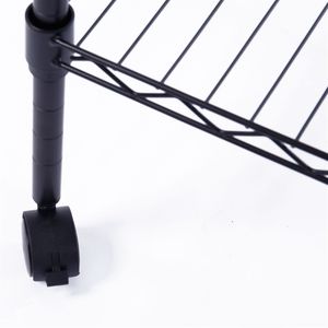 Scaffale in Ferro Rivestito in Plastica a 5 Livelli di Alta Qualità con Ruote in Nylon da 1,5 Pollici, Robusto e Durevole, Nero per Unità di Stoccaggio - Product Image 5