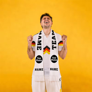 Écharpe de supporter de football de qualité supérieure, couleur blanche, nom imprimé, Coupe du Monde, longue écharpe sportive pour adultes, hommes et femmes - Product Image 2