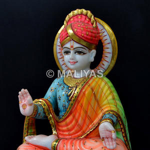 Statue de Bhagwan Swaminarayan en marbre |   Murti Swaminarayan artisanal – MALIYAS - Product Image 6