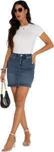 Women's High Waist Casual Denim <b>Skirt</b> Washed Cotton Comfortable Mini Jean <b>Skirt</b> <b>for</b> Everyday Fashion and Outdoor Wear - Product Image 3
