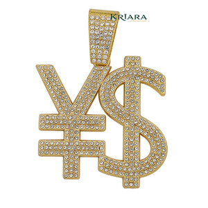 Hip Hop 925 Silver 14K Gold Plated Moissanite Dollar <b>Sign</b> Charm Pendant Third Party Certified Unisex Everyday Wear - Product Image 3