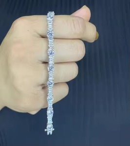 White Diamond Bracelet <b>for</b> Women and <b>Men</b>, Mix Cut Diamond Bracelet <b>For</b> Wedding, Solid Gold moissanite Bracelet - Product Image 2