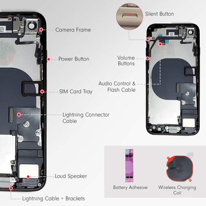 Cover in <span class=keywords><strong>vetro</strong></span> posteriore Design Bar all'ingrosso per IphoneX Xr Xs <span class=keywords><strong>11</strong></span> 12 13 14 Pro Max alloggiamento con parti - Product Image 3