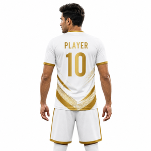 Ensemble de maillots de football noirs personnalisés pour hommes, uniforme de football par sublimation, kit d'entraînement respirant à séchage rapide, vêtements d'équipe, shorts, logo personnalisé - Product Image 4
