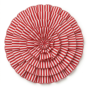 ริบบิ้นโกรเกรนลายทางสีแดงขาวขนาด 38 มม. ขายส่ง สำหรับห่อของขวัญในเทศกาล อุปกรณ์ตกแต่งผม ห่อของขวัญ และงานฝีมือ - Product Image 3