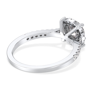 Bague de fiançailles REYES Solitaire en argent sterling 925 avec moissanite ronde de 1,02 carat, plaquée or blanc 14 carats, bijoux fins originaux - Product Image 4