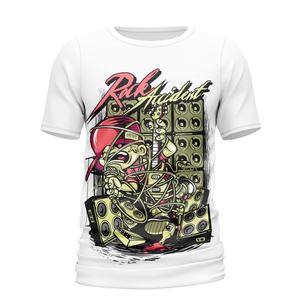 Camiseta de Manga Corta con Cuello Redondo para Hombre, 100% Algodón, Diseño Personalizado de Calavera con Gafas 3D Rojas y Azules, Impresión por Sublimación, Venta al Por Mayor - Product Image 6