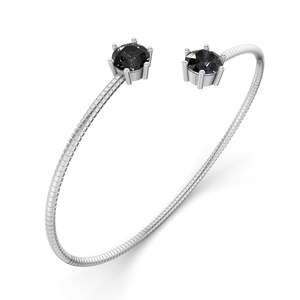 Brazalete Elora Flexi de oro rosa de 14 quilates con diamantes negros de laboratorio (1 quilate) Tw. Joyería de Lujo para Mujer, Pulseras para Uso Diario y Bodas, Venta al Por Mayor - Product Image 3