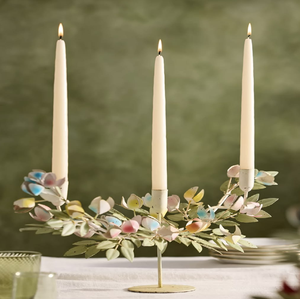 Modern <b>soft</b> gold four arm candelabra showcasing unique tiered u-shaped <b>wire</b> arms, available at wholesale prices. - Product Image 2