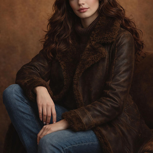 Vêtements d'extérieur d'hiver pour femmes en cuir d'agneau véritable teinté respirant élégant Mode moderne Vêtements de tous les jours - Product Image 6