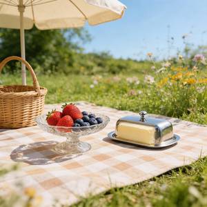 Boîte à beurre rectangulaire en acier inoxydable avec couvercle pour la cuisine - Product Image 4