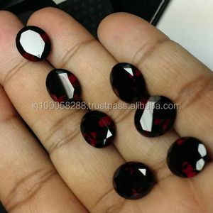 Gemas sueltas semipreciosas de granate rojo natural 100% natural, corte ovalado, rojo intenso, piedra facetada de alta calidad para la fabricación de joyas. - Product Image 6