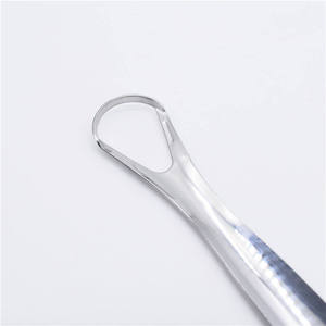 Stainless Steel Manual <b>Tongue</b> <b>Cleaner</b> Scraper Surgical Kit for Oral Hygiene Bad Breath Removal Easy Grip Design - Product Image 4