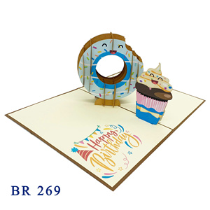 Lo Más Vendido: Decoración para el Hogar, Letras Felices de Papel para Regalo, Manualidades 3D Pop de Donut para Cumpleaños, Artesanía Hecha a Mano, Temática de Acción de Gracias, Hanoi Cara - Product Image 6