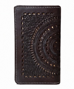 Cartera de Viaje de Cuero Genuino Hecha a Mano con Corte Láser, Tarjetero y Organizador de Tarjetas con Protección RFID para Mujer, Personalizable con Logotipo, OEM, ODM - Product Image 1