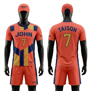 ชุดวอลเลย์บอลชายพรีเมียม ผ้าโพลีเอสเตอร์ 160 GSM ระบายอากาศได้ดี สีน้ำเงิน ลายเรขาคณิต ออกแบบโลโก้ด้วยเทคนิค Sublimation ได้ตามต้องการ - Product Image 2