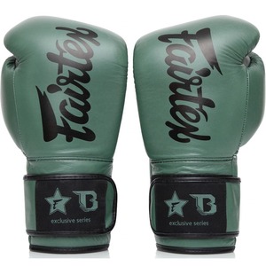 Gants de boxe Fairtex professionnels personnalisés en cuir véritable vert avec fermeture auto-agrippante pour l'entraînement et le sparring, équipement de gym MMA - Product Image 6