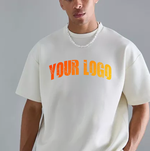 Camiseta Corta de Algodón 100% de 220 g/m² con Estampado Puff, Hombros Caídos, Estilo Oversize, con Gráficos Serigrafiados para Hombre - Product Image 3