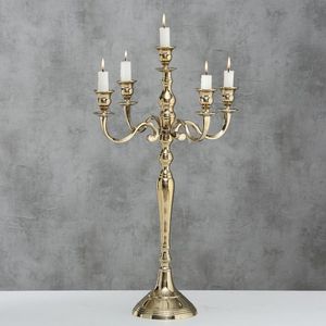 Designer Metal Candle <b>Candelabra</b> For Modern Living Room Accent And Beautiful Festive Centerpiece Table Decor - Product Image 1