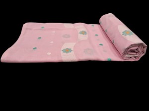 ผ้าปักคอตตอนระดับพรีเมียมลายดอกไม้สีชมพูอ่อนวัสดุแต่งตาทรงเรขาคณิตแบบหยัก - Product Image 2