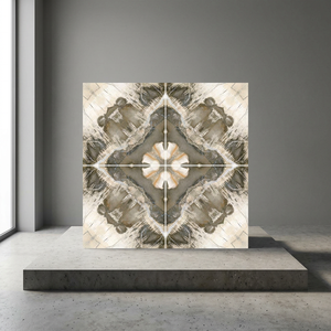 Vente en gros de carreaux de douche en porcelaine blanche 60x60 Carreaux de sol émaillés brillants de 9mm d'épaisseur 600x600 24x24 Designs Book Matched - Product Image 6