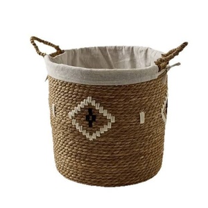 Handmade Natural Seagrass Woven Storage <b>Basket</b> Set Eco Friendly Laundry <b>Hamper</b> with Handles for Home Organization and Decor - Product Image 5