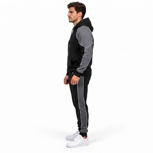 Ropa deportiva de entrenamiento con tela que absorbe la humedad y ajuste flexible, conjunto de sudadera y pantalones deportivos para hombre OEM. - Product Image 6