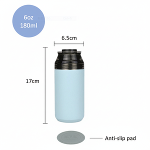 Bouteille portable isolée sous vide de qualité supérieure 6 oz/180 ml 2 en 1 à double paroi SUS 304 avec doublure en porcelaine et filtre à thé 4-6 heures - Product Image 5