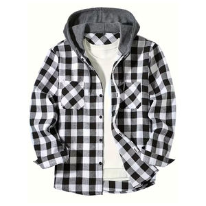 Veste en laine boutonnée à capuche pour homme, best-seller, grande taille, respirante, teinte et imprimée, pour l'automne et l'hiver - Product Image 1