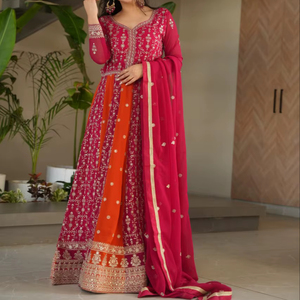 ชุดคุर्ตาปักลายชนเผ่าสำหรับผู้หญิง พร้อมผ้าคลุมไหล่ปักเลื่อมและผ้าคลุมไหล่เข้าชุด - Product Image 1