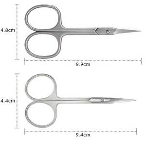 Tijeras Profesionales para Cejas de Alta Calidad, Hoja Curva de Acero Inoxidable, Herramientas de Maquillaje para Belleza y Cuidado Personal - Product Image 2