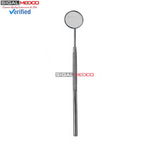 Espejo Bucal Dental # 5 Piezas de Acero Inoxidable Alemán Plateado con Superficie Frontal Simple, Mango Ergonómico, Profesional para Uso Oral - Product Image 5