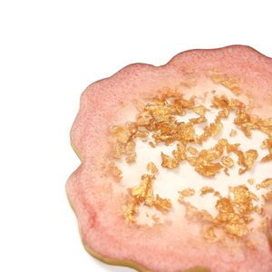Posavasos de Resina con Forma de Flor, Posavasos de Epoxi con Hojuelas Doradas, Hechos a Mano, Resistentes al Calor y al Agua, para el Hogar, la Oficina y como Regalo - Product Image 2