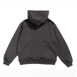 Sudadera con Capucha para Hombre, Negra, Corte Regular, con Logotipo Blanco Estampado, Estilo Casual Urbano, de Felpa de Algodón, con Bolsillo Frontal, para Invierno - Product Image 3