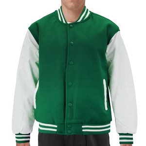 Wholesale Custom Logo Baseball Letterman <b>Men's</b> <b>Jackets</b> Plus Cotton Quilted Lining Wool <b>Leather</b> Sleeve Varsity <b>Jackets</b> For <b>Men</b> - Product Image 1