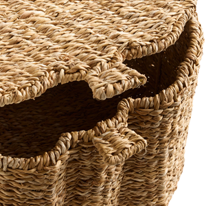 Grand panier de rangement en jonc de mer naturel avec couvercle en forme de citrouille, boîte organisatrice en osier écologique, vente en gros, usine du Vietnam - Product Image 4