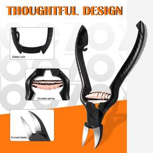 Cortauñas de acero al carbono de 15 cm con punta curva y afilada para uñas encarnadas gruesas, con apertura de mandíbula ancha, duradero, para podólogo y uso infantil - Product Image 3