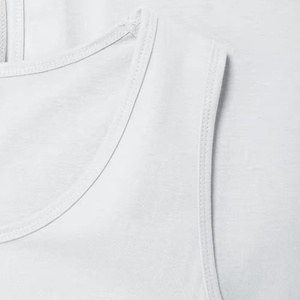 Camiseta sin mangas de algodón orgánico 100% acanalado, de alta calidad, sostenible, con cuello redondo y corte muscular, personalizada con estampado OEM para hombre, estilo streetwear de verano. - Product Image 5