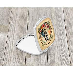 Norwegian Elkhound Flowers Compact Folding Handheld Travel <b>Makeup</b> <b>Mirror</b> Portable Pocket Decorative Gift <b>for</b> Women and Girls - Product Image 2