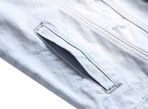 Veste en jean chaude d'hiver pour homme, style streetwear, personnalisable, élégante, vente en gros - Product Image 3